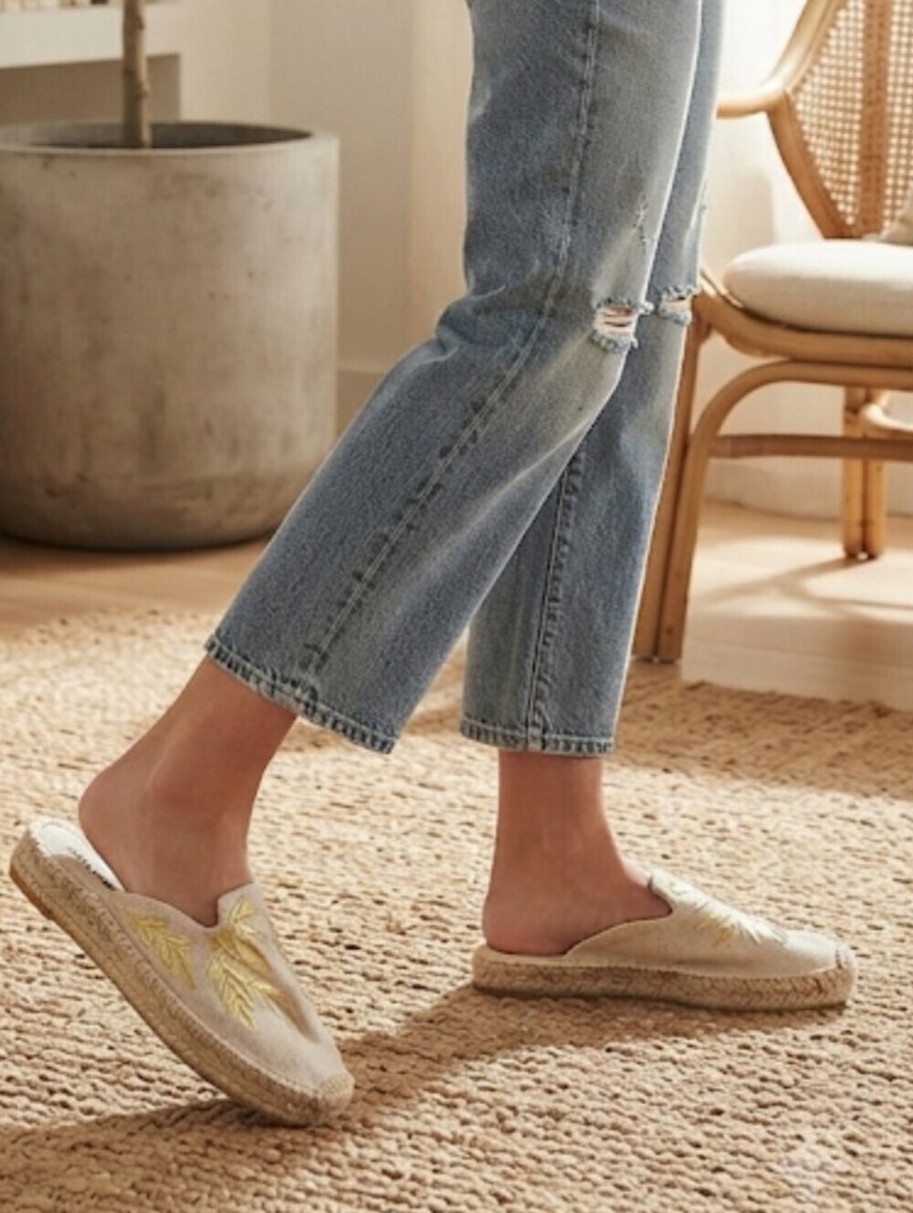 Soludos By Anthropologie Women Espadrille Boho Hobo Mule Shoes Flats Sz 8